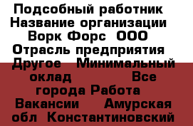 Подсобный работник › Название организации ­ Ворк Форс, ООО › Отрасль предприятия ­ Другое › Минимальный оклад ­ 25 000 - Все города Работа » Вакансии   . Амурская обл.,Константиновский р-н